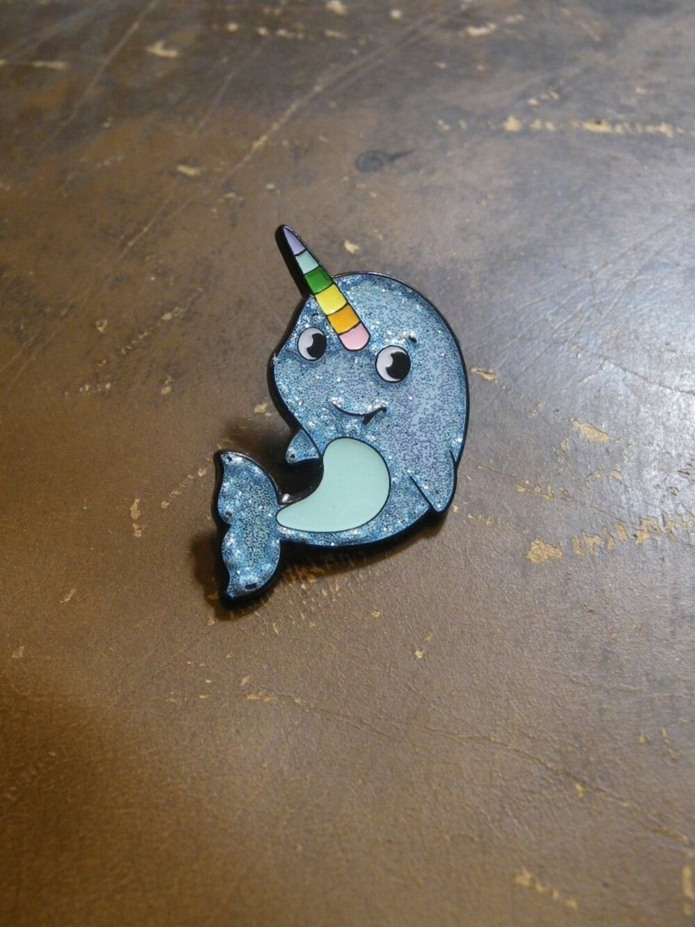 Rainbow Horn Narwhale Pin – Super Cute!